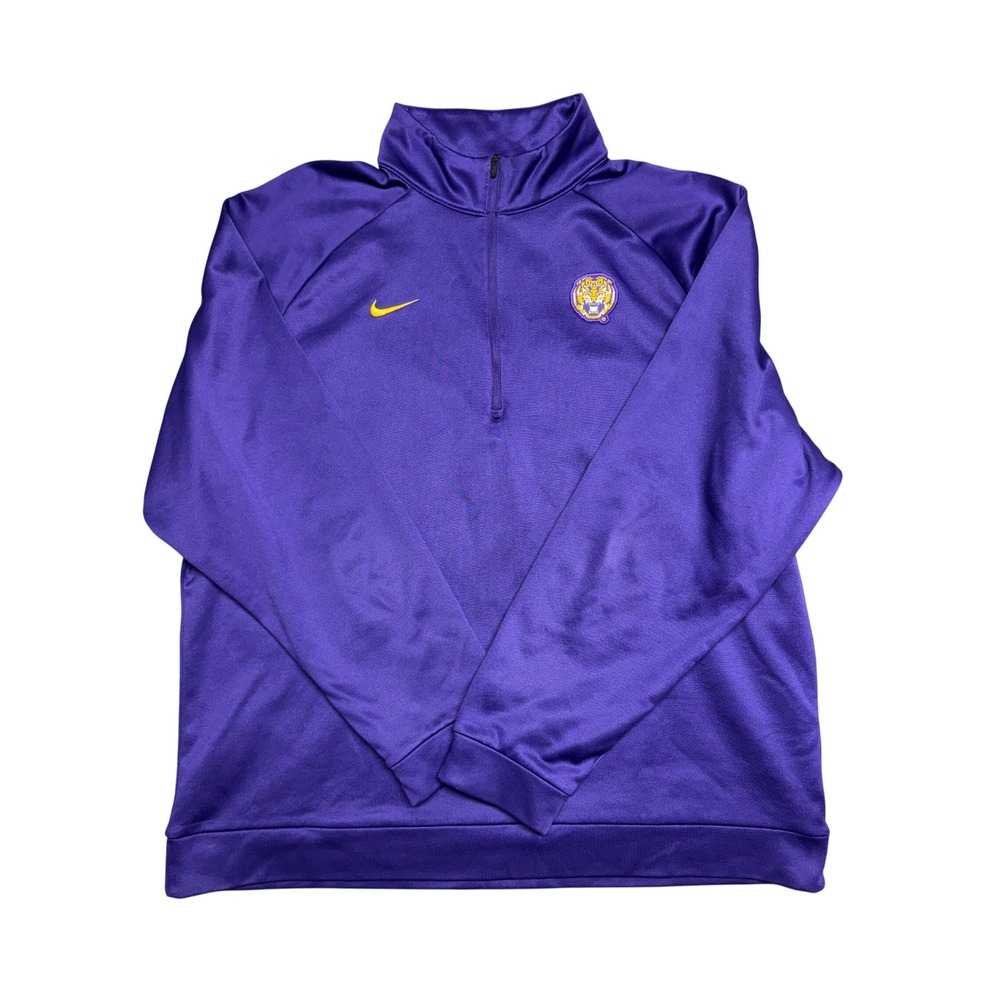 Nike LSU Tigers Mens XXL Purple Quarter Zip Pullover Training Top